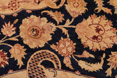 Vintage Persian Agra Eugenia Blue/Green Wool Rug - 9'3'' x 11'10''