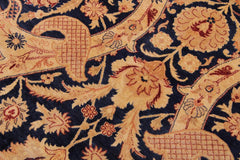 Vintage Persian Agra Eugenia Blue/Green Wool Rug - 9'3'' x 11'10''