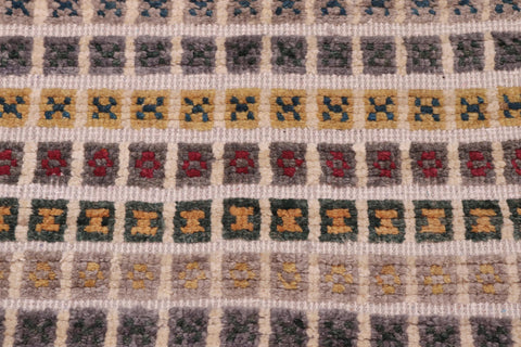 handmade Geometric Berjusta Gray Blue Hand Knotted RECTANGLE 100% WOOL area rug 8' x 11'