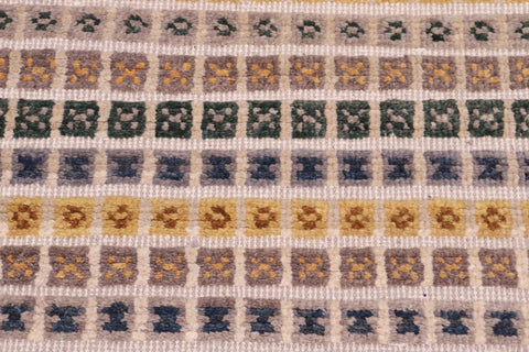handmade Geometric Berjusta Gray Blue Hand Knotted RECTANGLE 100% WOOL area rug 8' x 11'