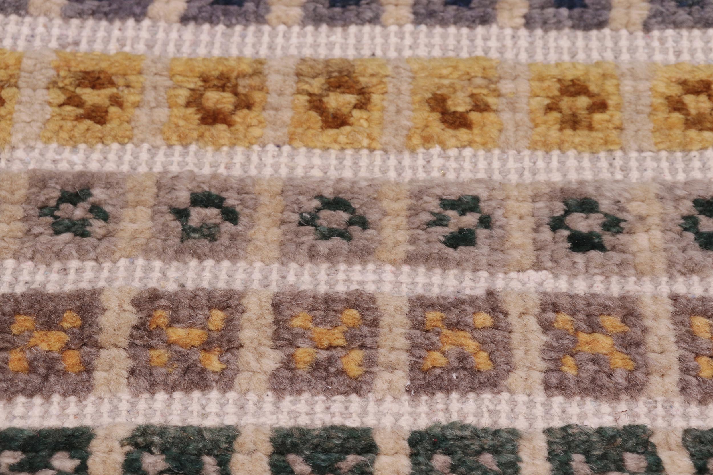 handmade Geometric Berjusta Gray Blue Hand Knotted RECTANGLE 100% WOOL area rug 8' x 11'