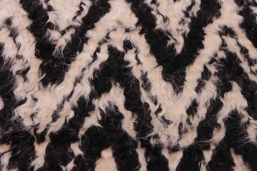 handmade Geometric Moroccan Black Beige Hand Knotted RECTANGLE 100% WOOL area rug 9' x 12'