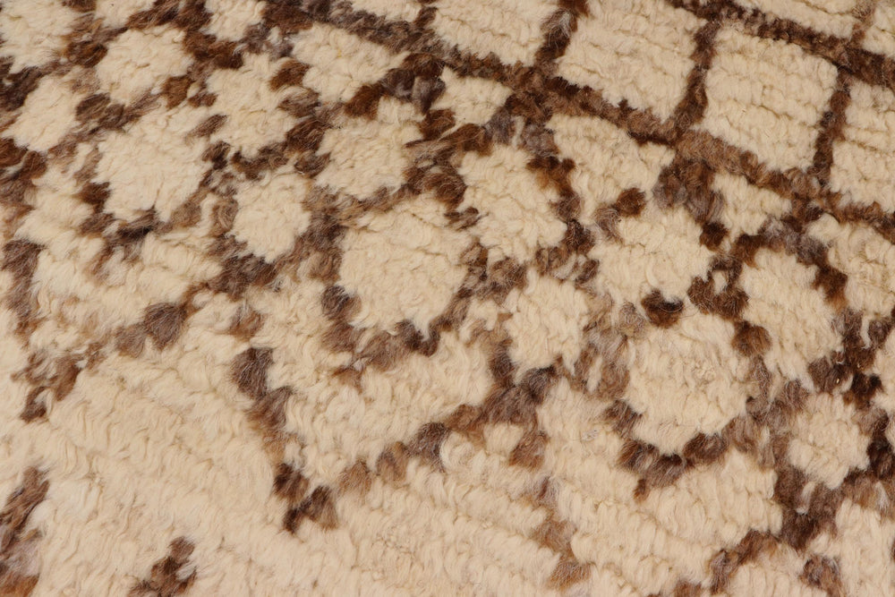handmade Geometric Moroccan Beige Brown Hand Knotted RECTANGLE 100% WOOL area rug 5' x 8'