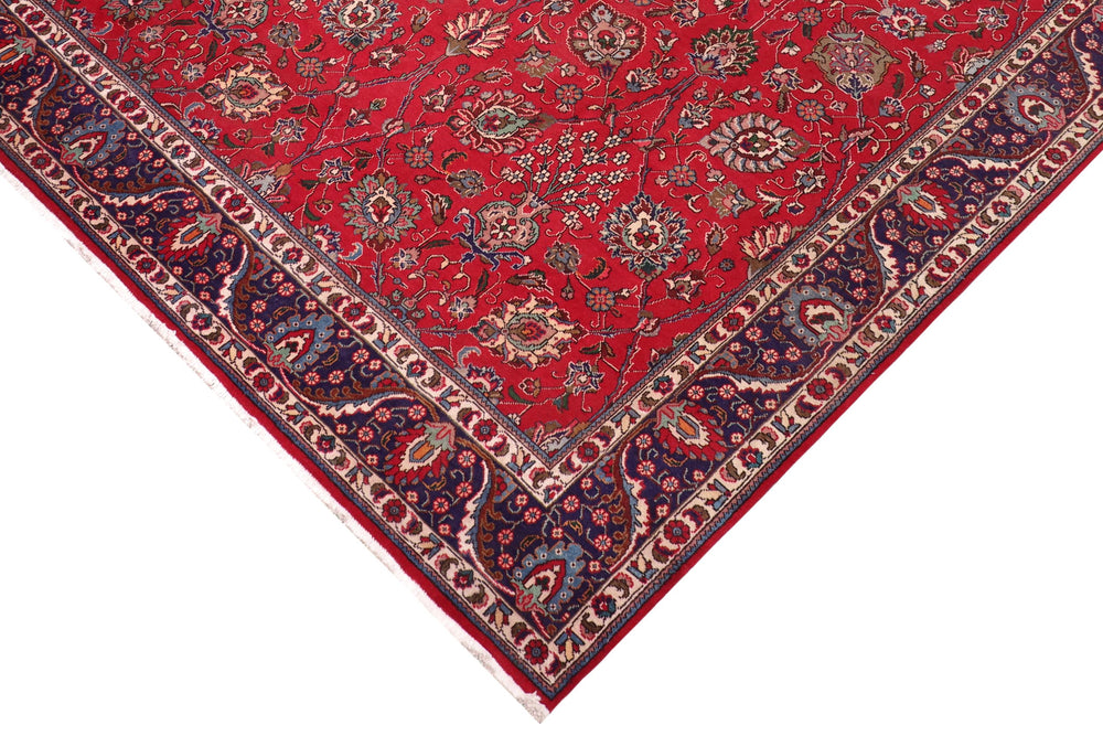 handmade Traditional Tabriz Red Blue Hand Knotted RECTANGLE 100% WOOL area rug 10 x 12