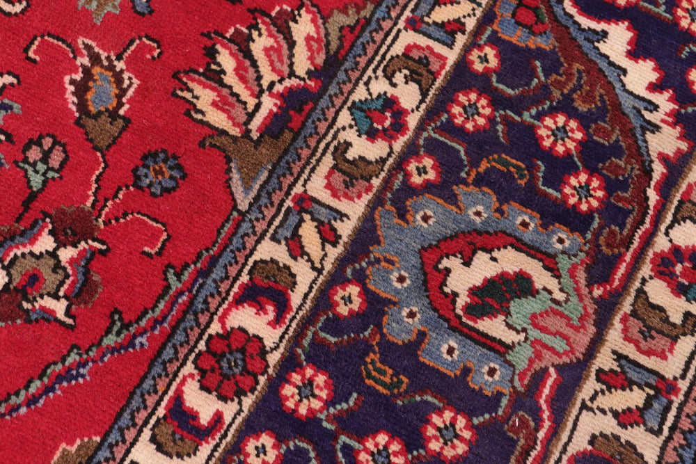 handmade Traditional Tabriz Red Blue Hand Knotted RECTANGLE 100% WOOL area rug 10 x 12