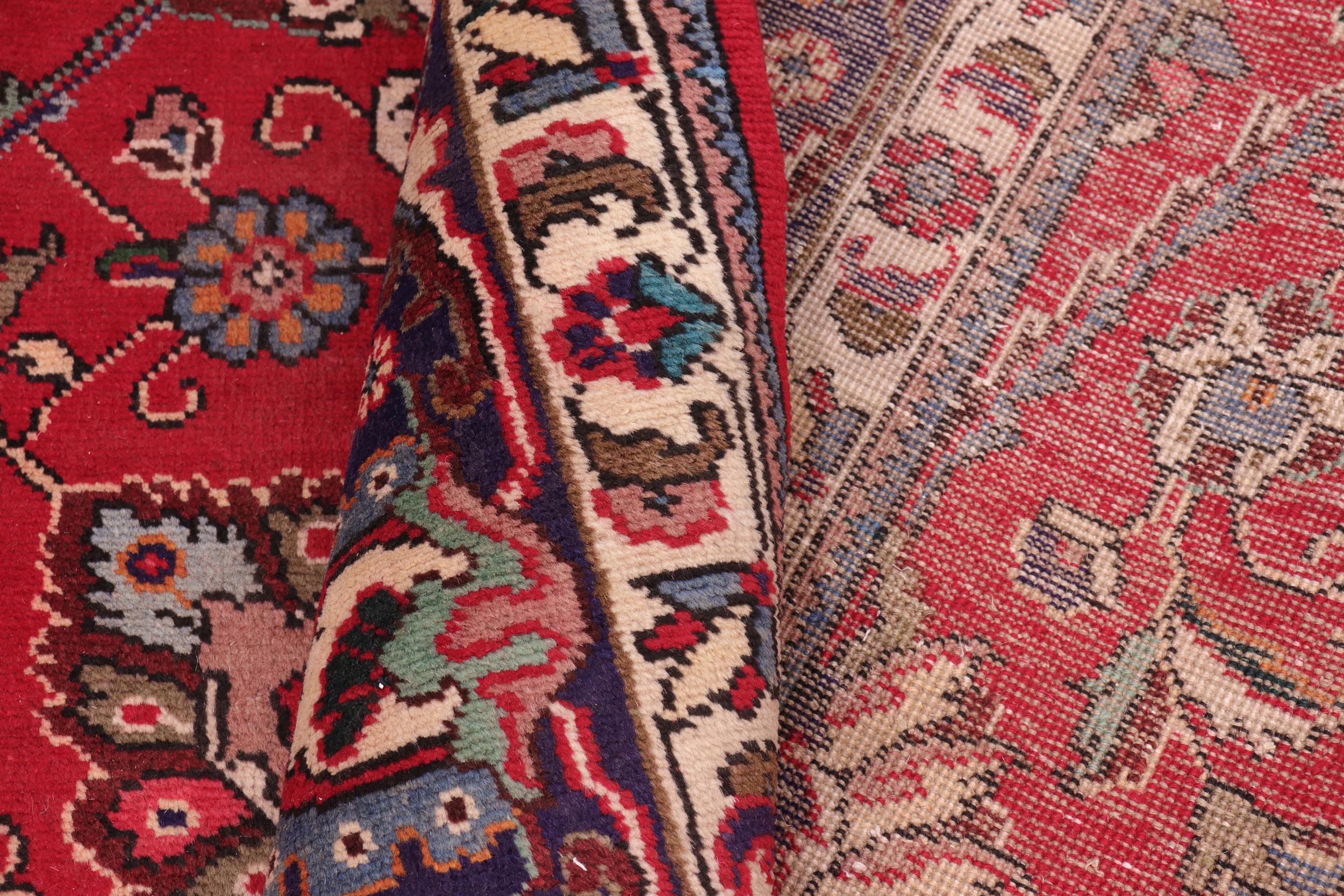 handmade Traditional Tabriz Red Blue Hand Knotted RECTANGLE 100% WOOL area rug 10 x 12