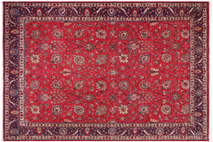 handmade Traditional Tabriz Red Blue Hand Knotted RECTANGLE 100% WOOL area rug 10 x 12