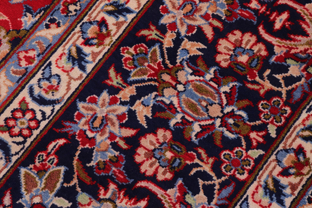 handmade Traditional Kashan Red Blue Hand Knotted RECTANGLE 100% WOOL area rug 9 x 14