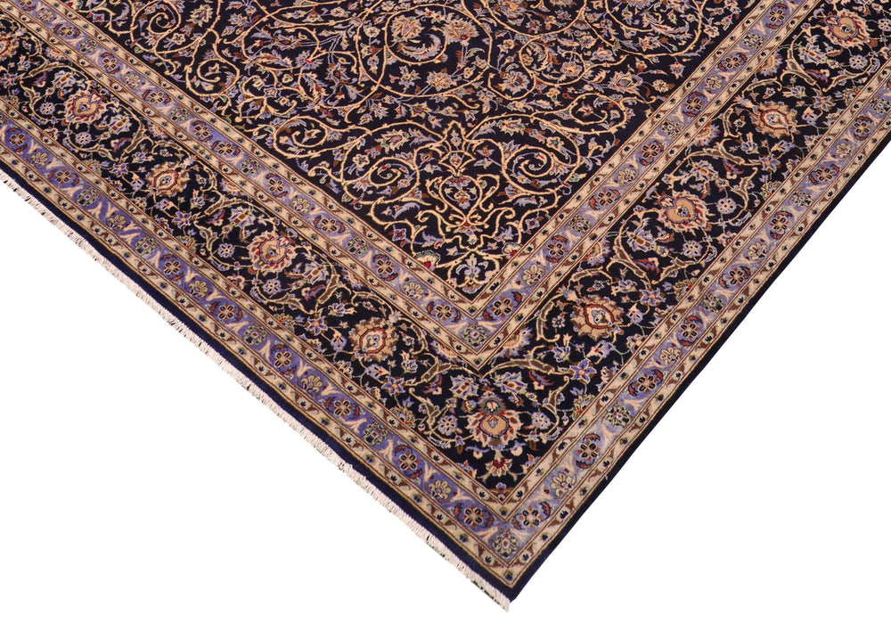 handmade Traditional Nahin Blue Beige Hand Knotted RECTANGLE 100% WOOL area rug 10 x 13
