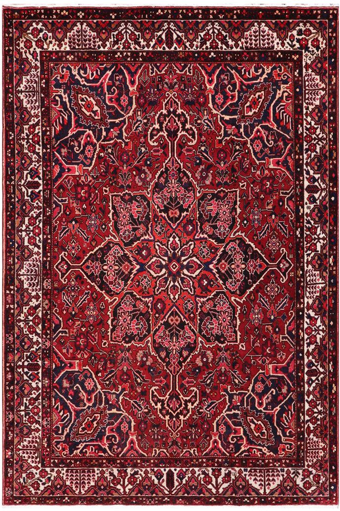 handmade Traditional Heriz Burgundy Beige Hand Knotted RECTANGLE 100% Wool Pile area rug 10x12