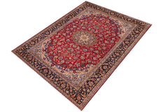 handmade Traditional Kashan Red Blue Hand Knotted RECTANGLE 100% WOOL area rug 10 x 13