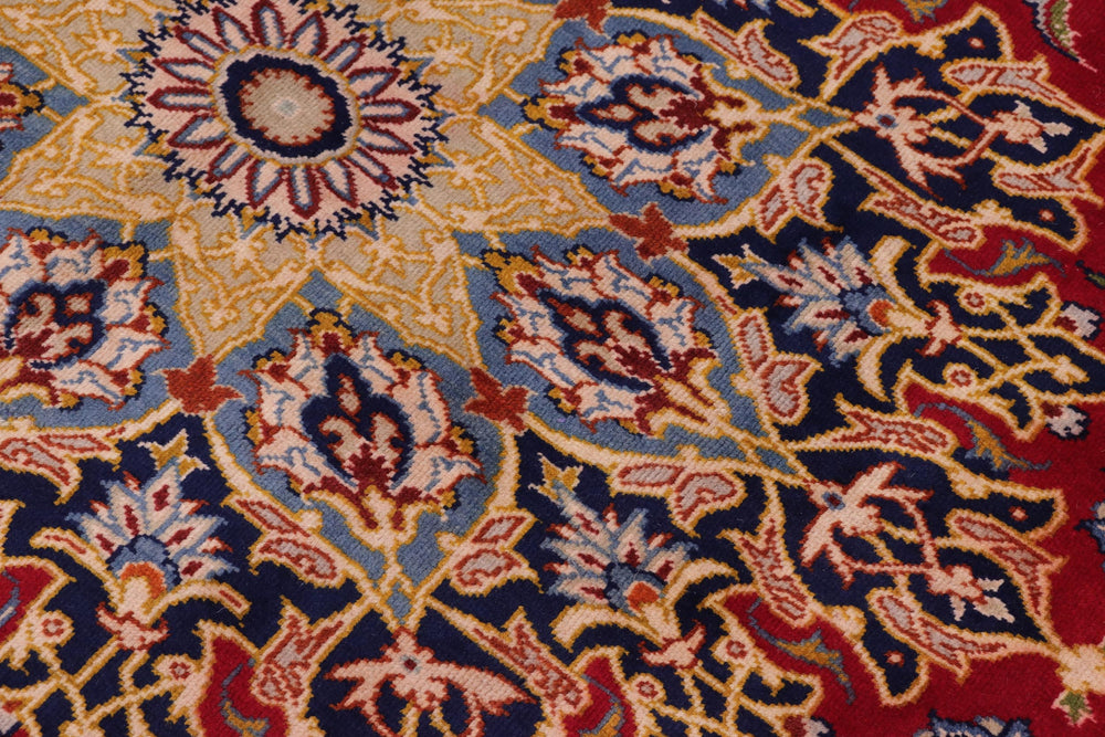 handmade Traditional Kashan Red Blue Hand Knotted RECTANGLE 100% WOOL area rug 10 x 13