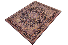 handmade Traditional Kashan Blue Beige Hand Knotted RECTANGLE 100% WOOL area rug 10 x 13