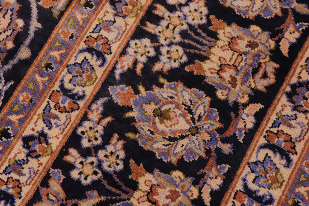handmade Traditional Kashan Blue Beige Hand Knotted RECTANGLE 100% WOOL area rug 10 x 13
