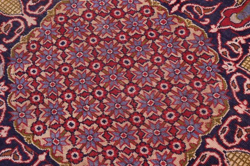 Traditional handmade Persian vintage distressed Red Blue Hand Knotted RECTANGLE 100% WOOL area rug 9 x 12