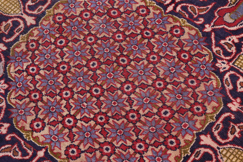 handmade Vintage Tabriz Red Blue Hand Knotted RECTANGLE 100% WOOL area rug 9' x 12'