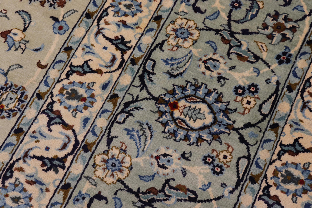 handmade Traditional Nahin Green Blue Hand Knotted RECTANGLE 100% WOOL area rug 10 x 14