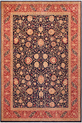 Traditional Kashan Roy Blue Red Hand Knotted Area rugs 9 x 12