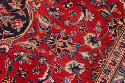 handmade Vintage Kashan Red Blue Hand Knotted RECTANGLE 100% WOOL area rug 10' x 13'