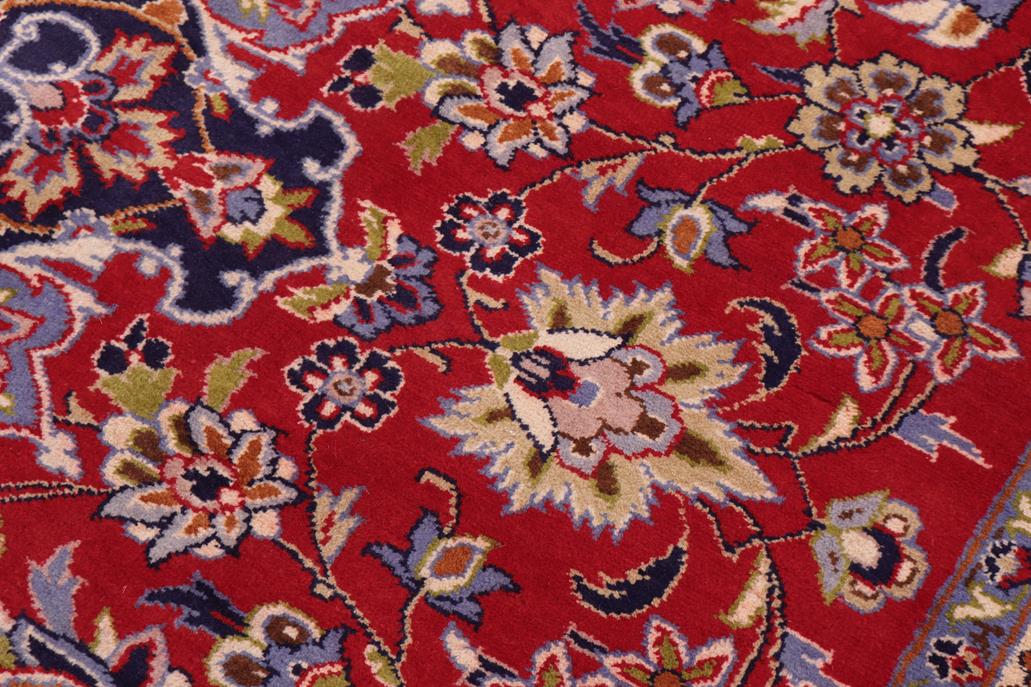 handmade Traditional Kashan Red Blue Hand Knotted RECTANGLE 100% Wool Pile area rug 10x13