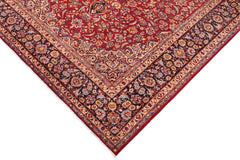handmade Traditional Kashan Red Blue Hand Knotted RECTANGLE 100% WOOL area rug 10 x 12