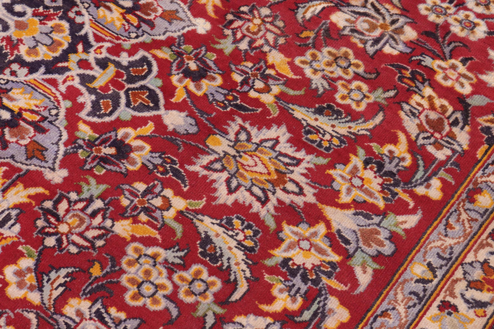 handmade Traditional Kashan Red Blue Hand Knotted RECTANGLE 100% WOOL area rug 10 x 12