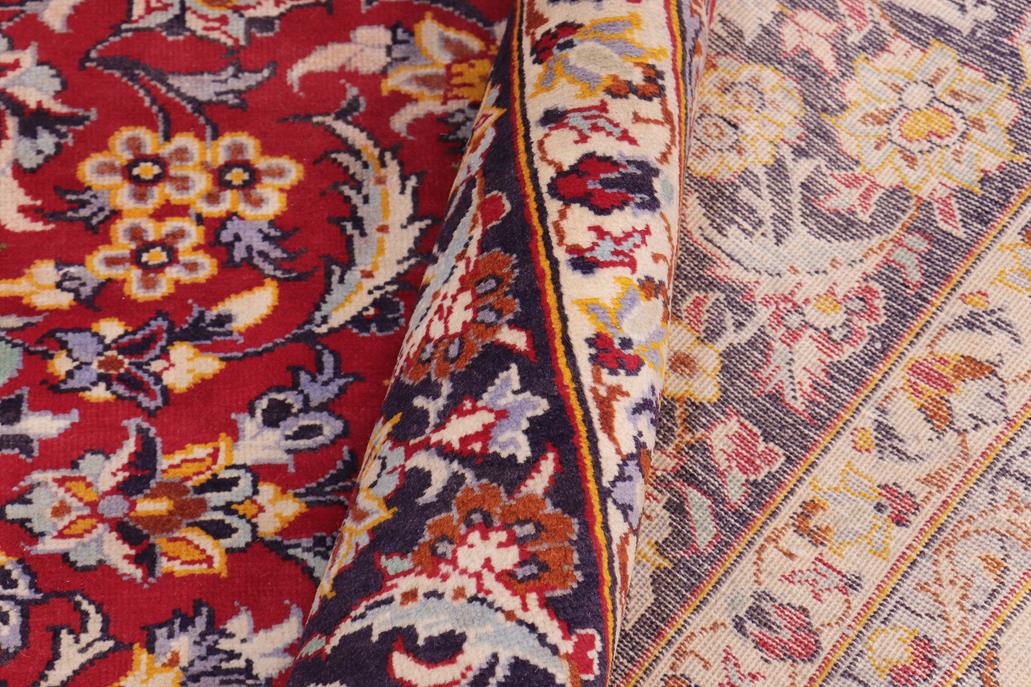 handmade Traditional Kashan Red Blue Hand Knotted RECTANGLE 100% Wool Pile area rug 10x12