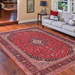 handmade Traditional Kashan Red Blue Hand Knotted RECTANGLE 100% WOOL area rug 10 x 13