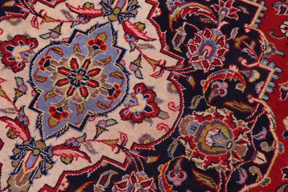 handmade Traditional Kashan Red Blue Hand Knotted RECTANGLE 100% WOOL area rug 10 x 13