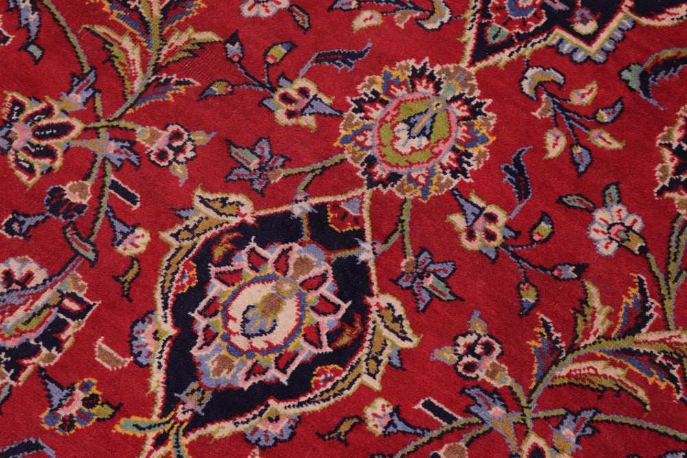 handmade Traditional Kashan Red Blue Hand Knotted RECTANGLE 100% WOOL area rug 10 x 13