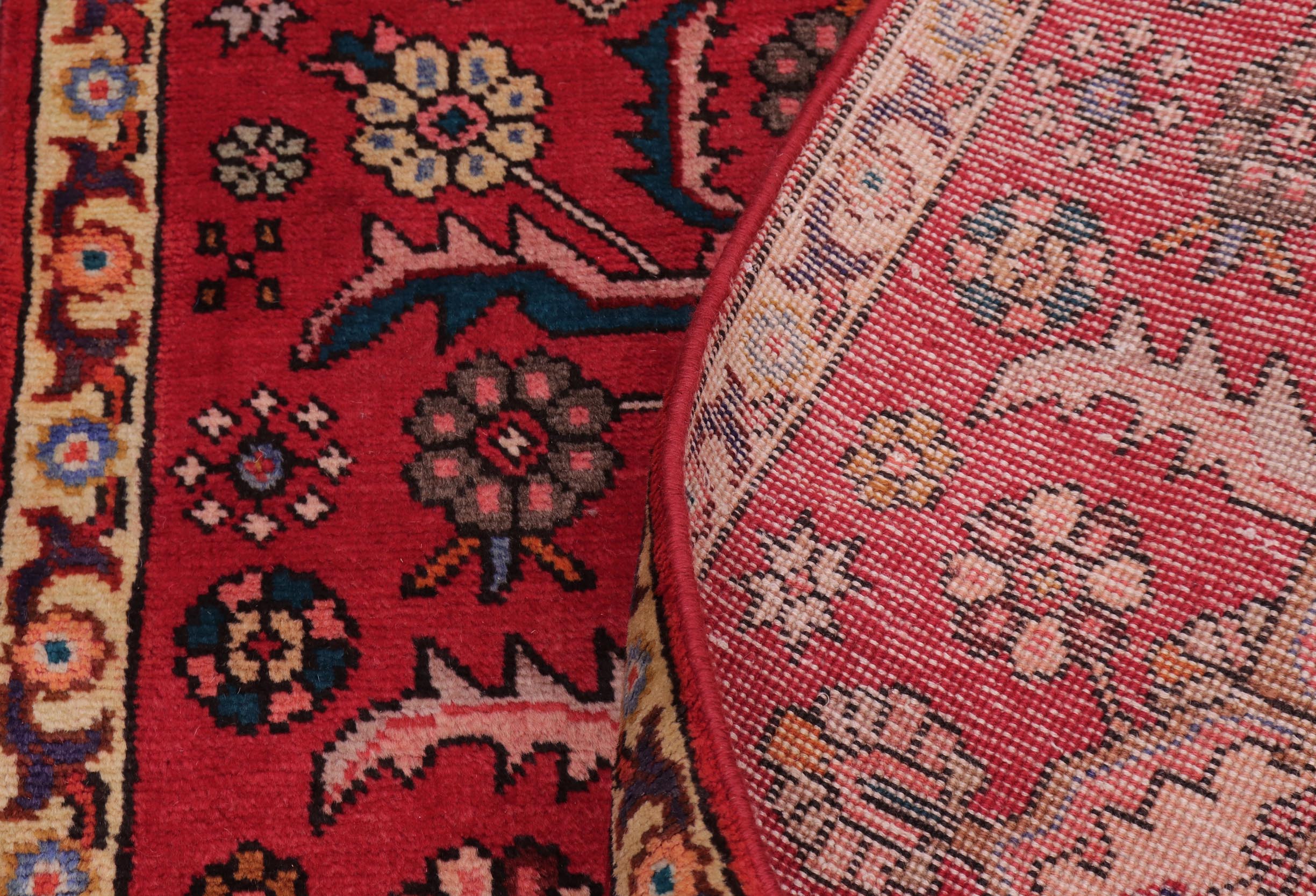 handmade Traditional Kashan Red Gold Hand Knotted RUNNER 100% WOOL area rug 3 x 8