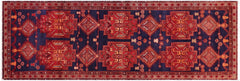 handmade Traditional Kashan Blue Red Hand Knotted RUNNER 100% WOOL area rug 4 x 10