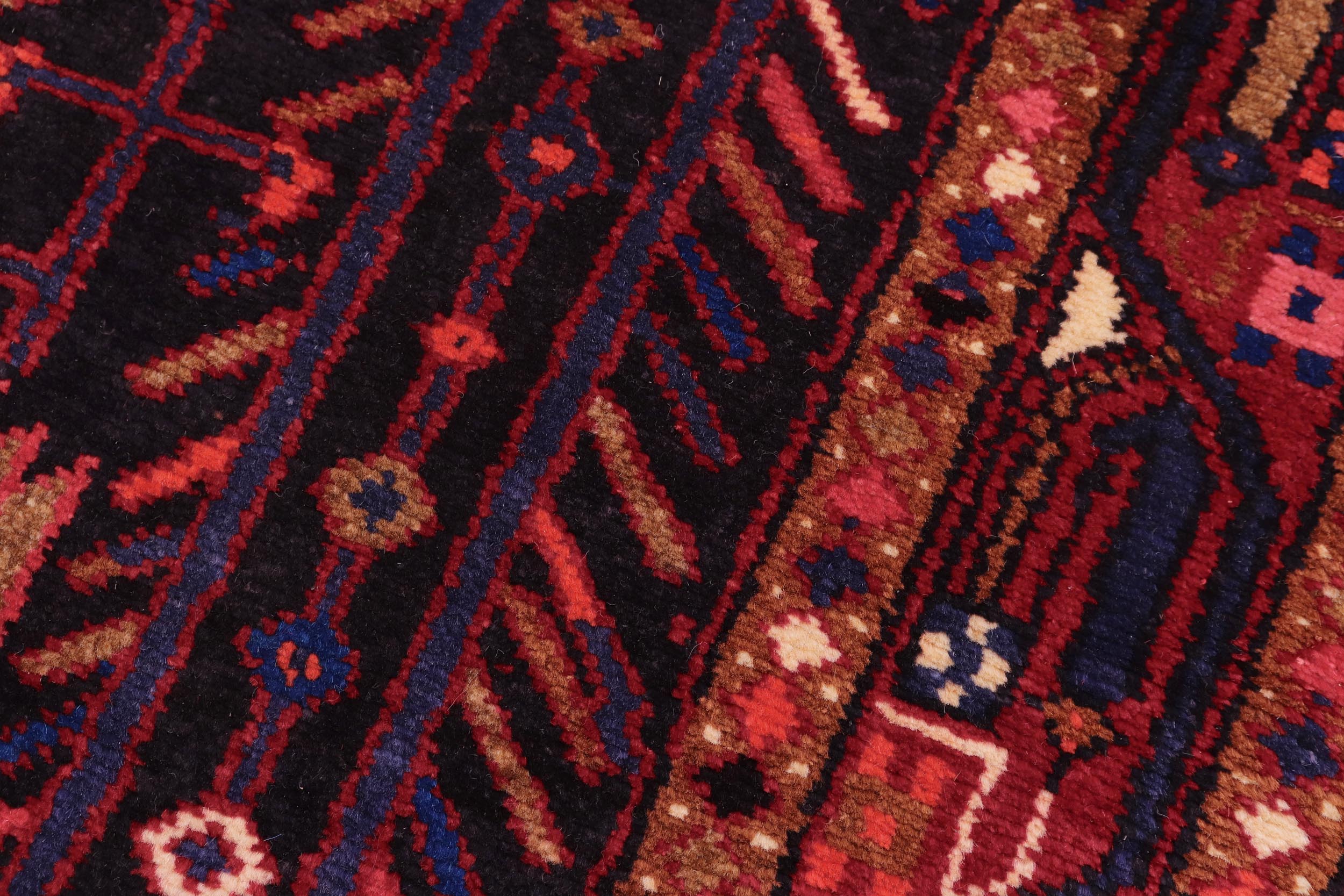 handmade Traditional Tabriz Black Red Hand Knotted RUNNER 100% WOOL area rug 4 x 10
