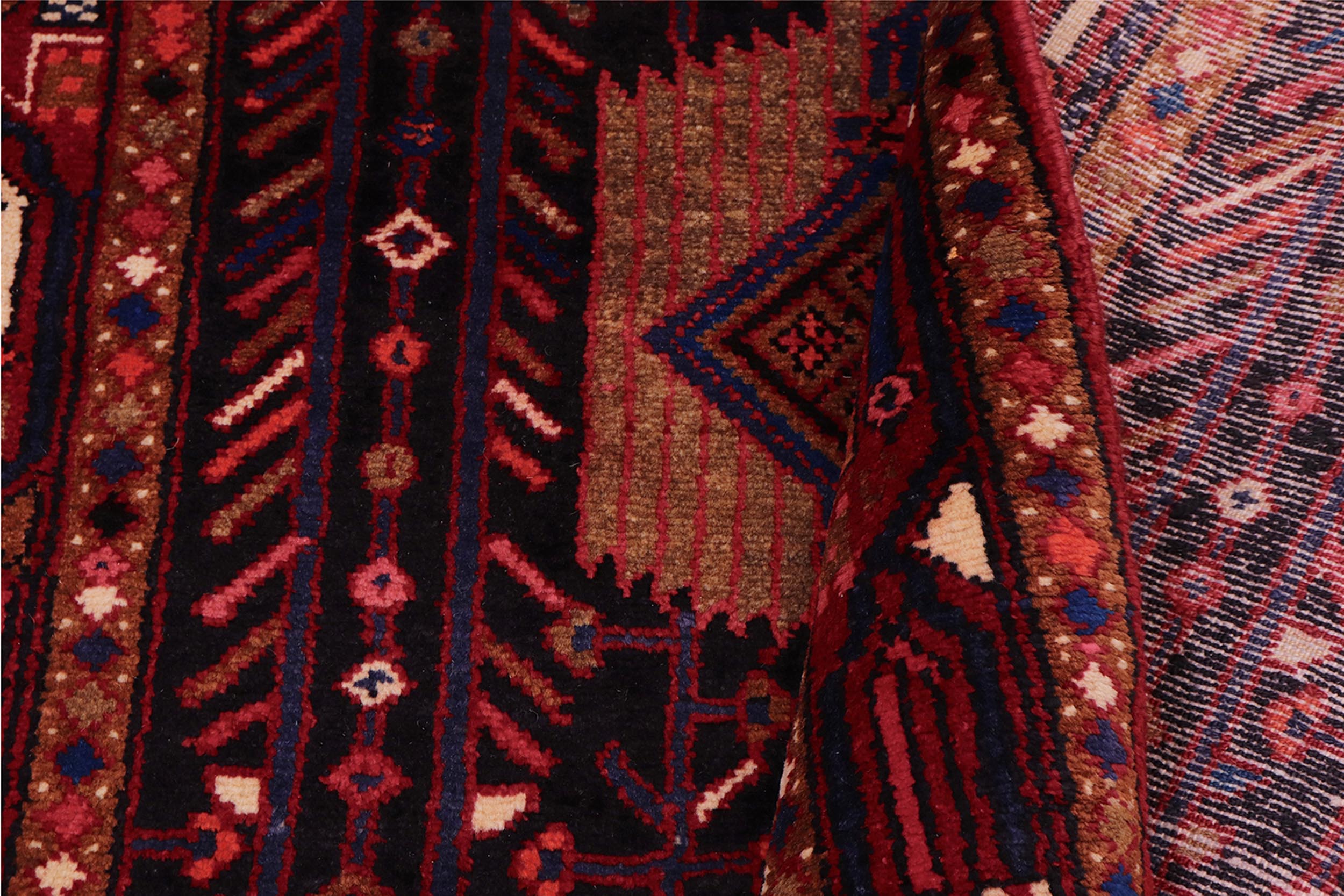 handmade Traditional Tabriz Black Red Hand Knotted RUNNER 100% WOOL area rug 4 x 10
