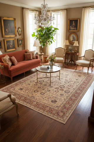 handmade Transitional Tabriz Beige Red Hand Knotted RECTANGLE 100% WOOL area rug 9x12