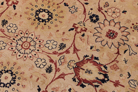 handmade Transitional Tabriz Beige Red Hand Knotted RECTANGLE 100% WOOL area rug 9 x 12