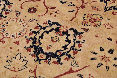handmade Transitional Tabriz Beige Red Hand Knotted RECTANGLE 100% WOOL area rug 9 x 12