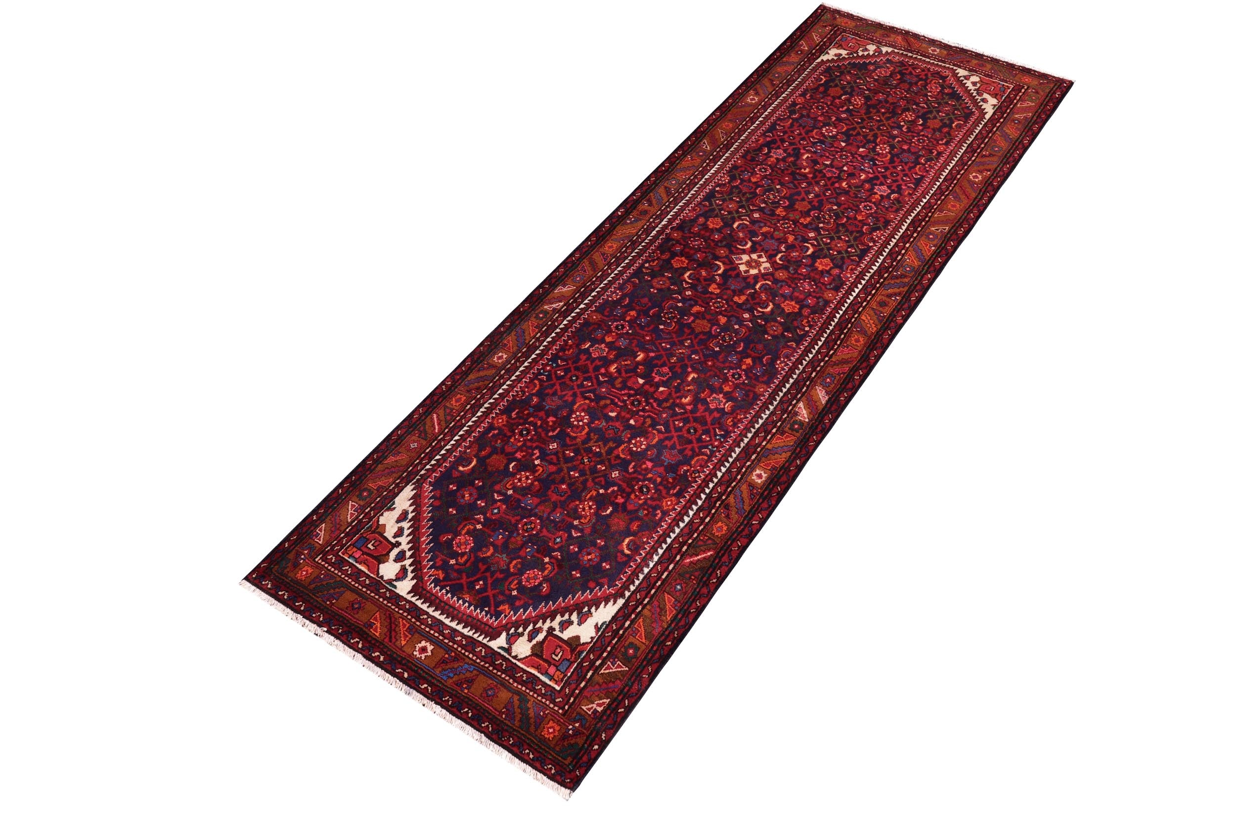 handmade Traditional Tabriz Blue Red Hand Knotted RUNNER 100% WOOL area rug 4 x 10