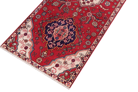 handmade Traditional Tabriz Red Beige Hand Knotted RUNNER 100% WOOL area rug 3 x 8