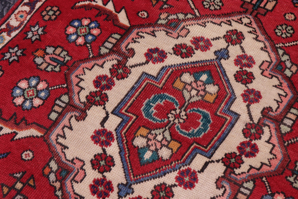 handmade Traditional Tabriz Red Beige Hand Knotted RUNNER 100% WOOL area rug 3 x 8