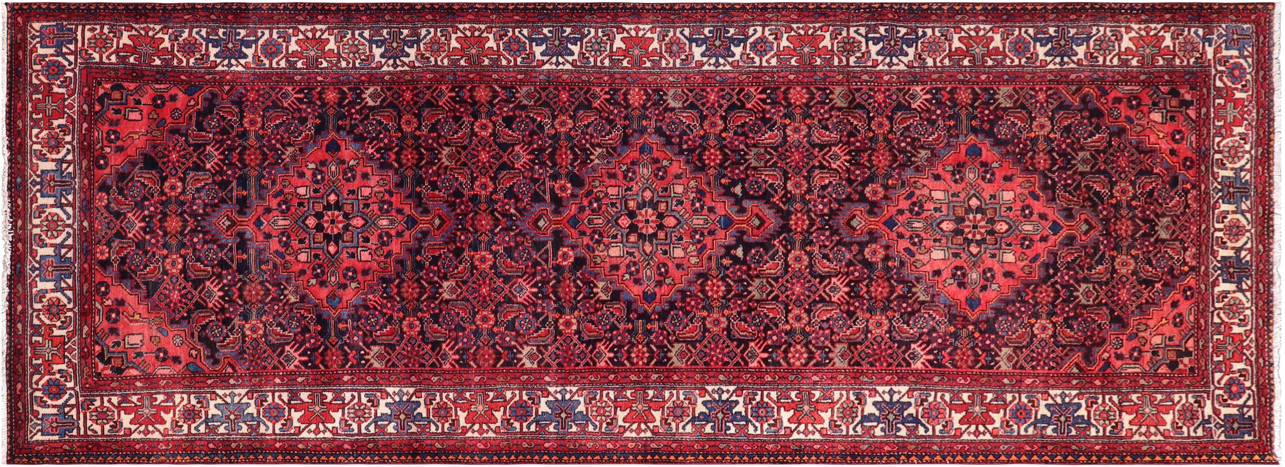 handmade Traditional Tabriz Blue Beige Hand Knotted RUNNER 100% WOOL area rug 4 x 12
