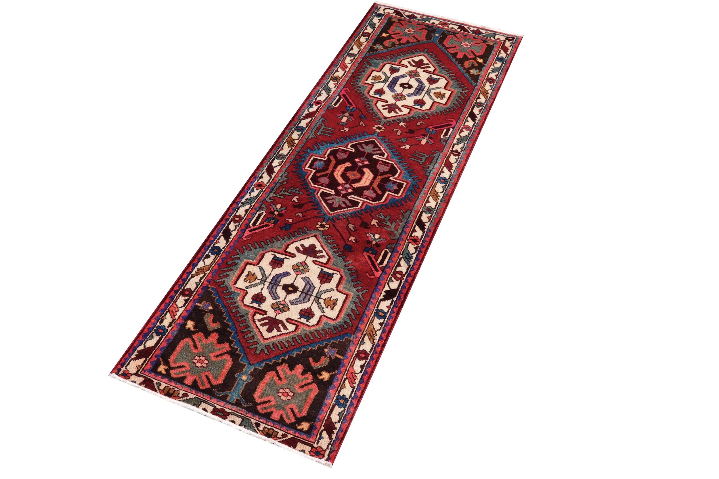 handmade Traditional Tabriz Red Beige Hand Knotted RUNNER 100% WOOL area rug 3 x 9