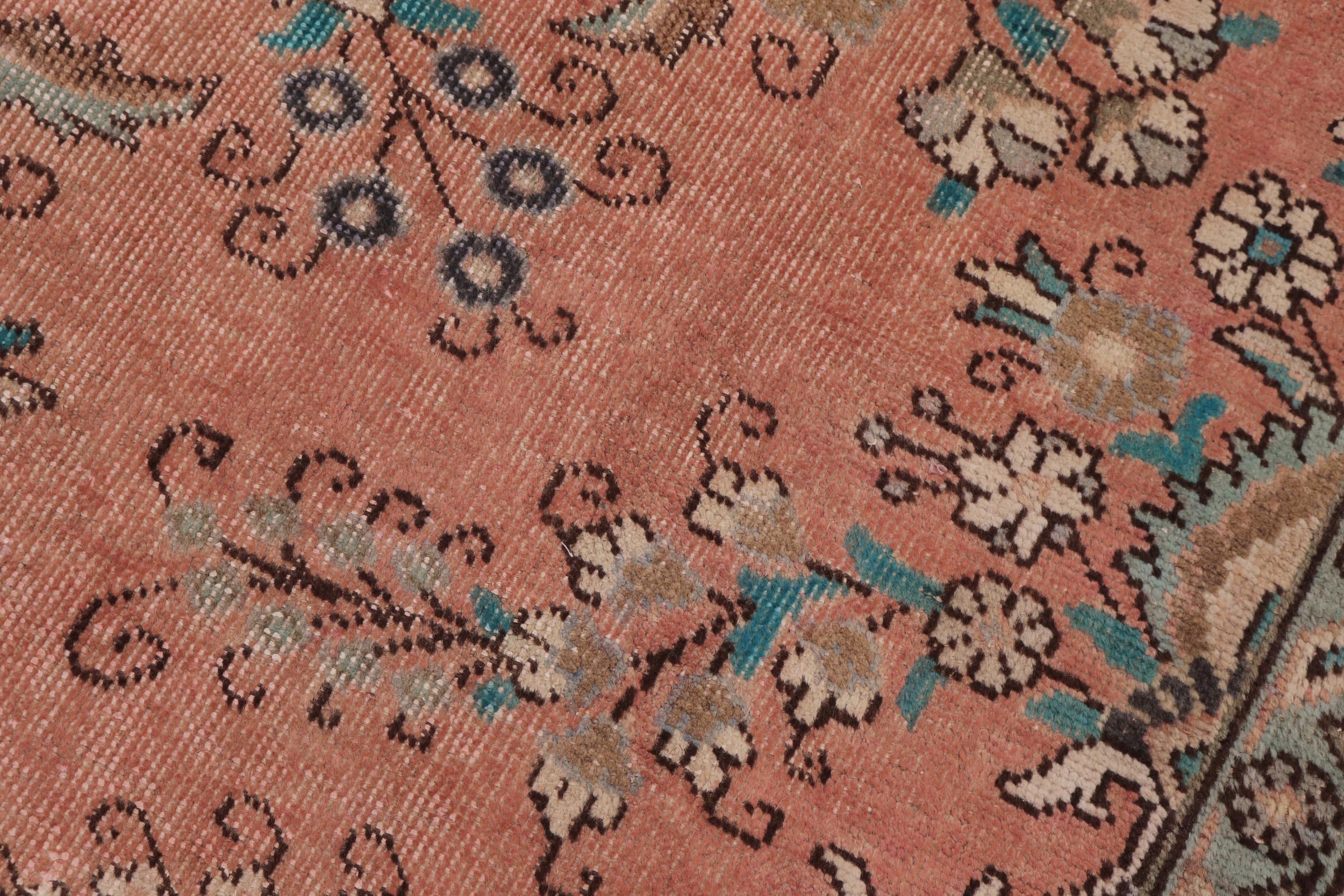 handmade Vintage Kashan Peach Brown Hand Knotted RECTANGLE 100% WOOL area rug 8' x 11'