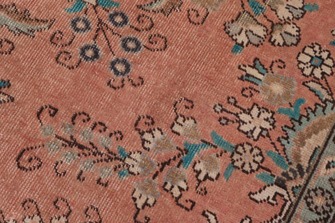 handmade Vintage Kashan Peach Brown Hand Knotted RECTANGLE 100% WOOL area rug 8' x 11'