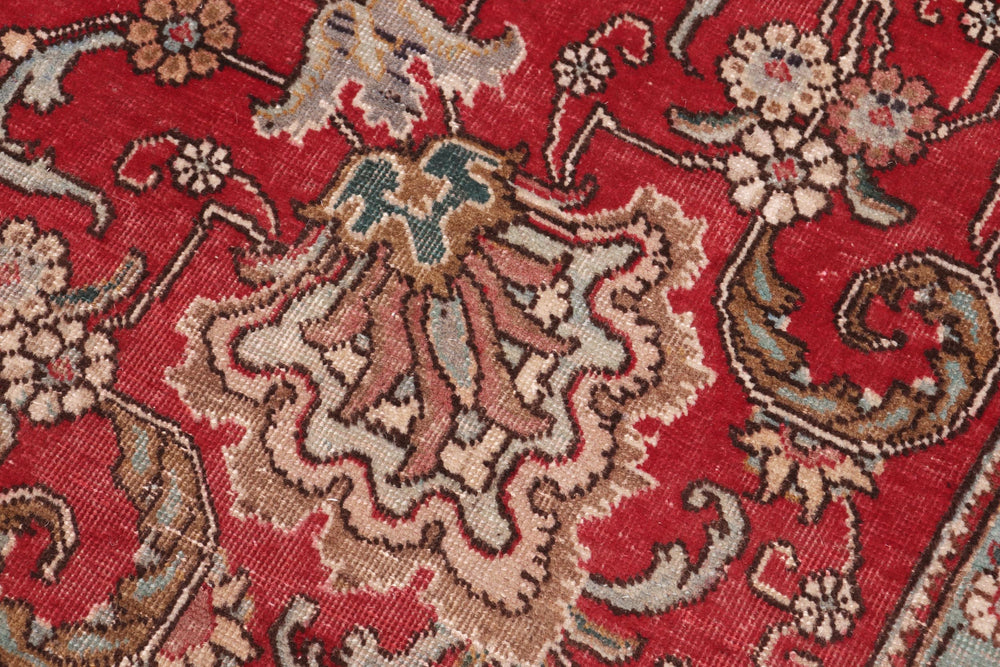 handmade Transitional Tabriz Red Beige Hand Knotted RECTANGLE 100% WOOL area rug 8' x 11'