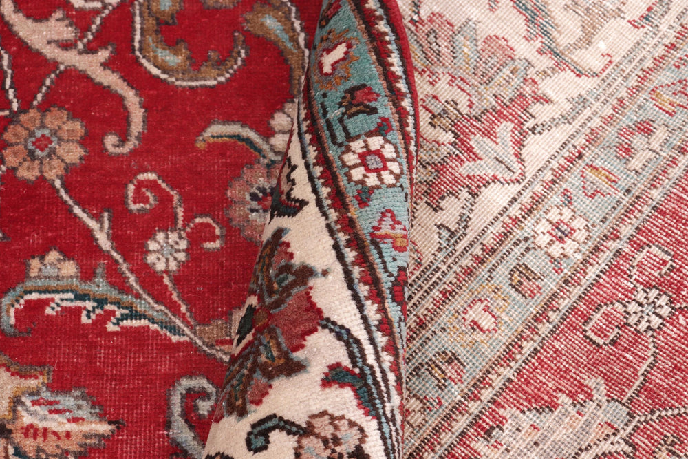 handmade Transitional Tabriz Red Beige Hand Knotted RECTANGLE 100% WOOL area rug 8' x 11'