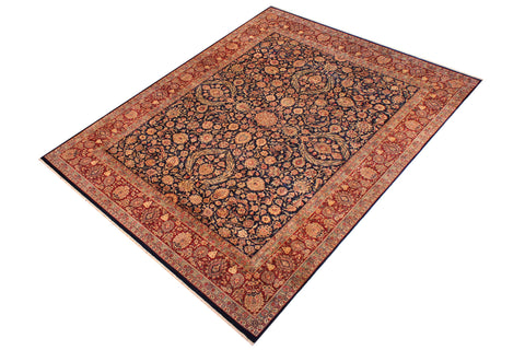 handmade Traditional Dabir Blue Maroon Hand Knotted RECTANGLE 100% WOOL area rug 9x12