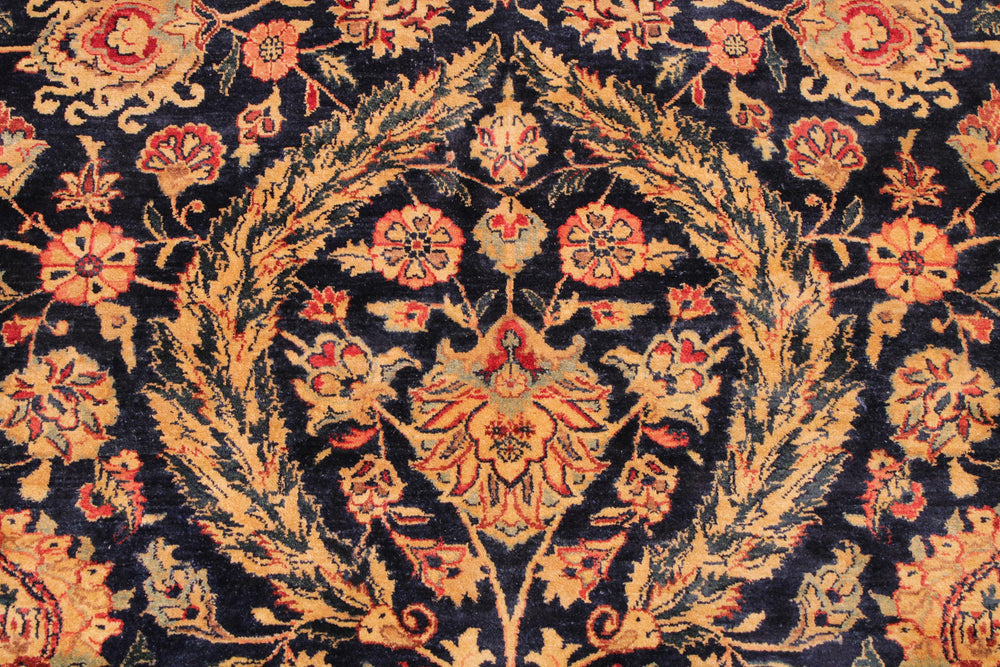 handmade Traditional Dabir Blue Maroon Hand Knotted RECTANGLE 100% WOOL area rug 9x12