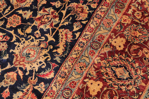 handmade Traditional Dabir Blue Maroon Hand Knotted RECTANGLE 100% WOOL area rug 9x12