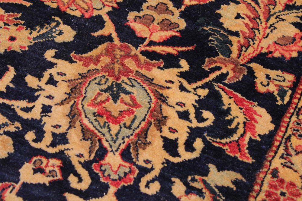 handmade Traditional Dabir Blue Maroon Hand Knotted RECTANGLE 100% WOOL area rug 9x12